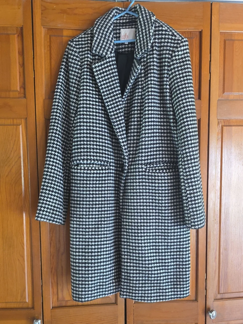 GB girls Black & White Houndstooth Pea Coat